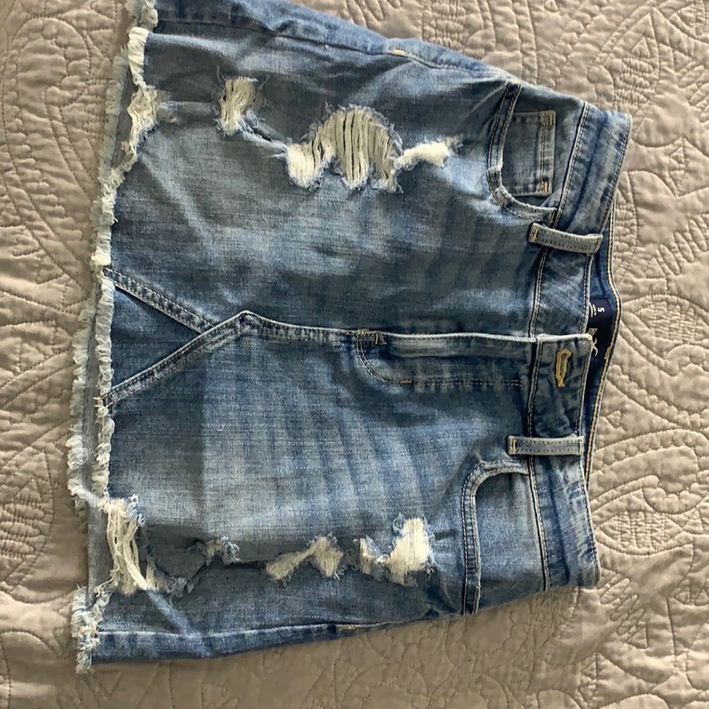 ripped jean skirt